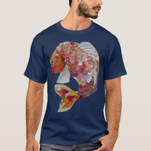 Camiseta Peixes dourados com escamas quadradas