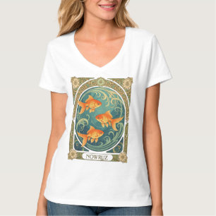 Camiseta Peixes Dourados do Nowruz de Renovação