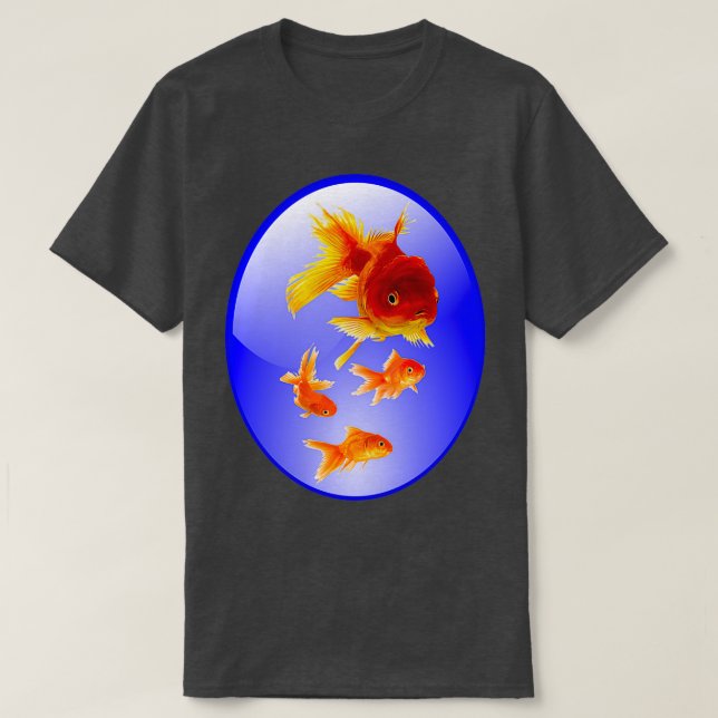 Camiseta Peixes dourados num aquário (Frente do Design)