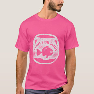Camiseta Peixes Dourados Num Slogan De Natação De Bowl