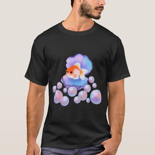Camiseta Peixes-dourados Pearlscale com pérolas (Frente)