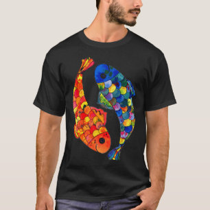 Camiseta Peixes Duplos de Aquarela Caprichosos