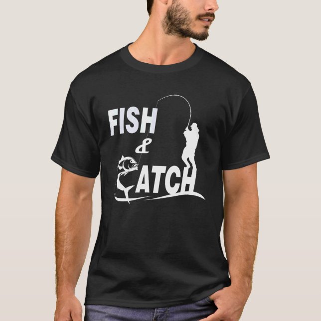 Camiseta Peixes E Capturas De Capturas De Esportes (Frente)