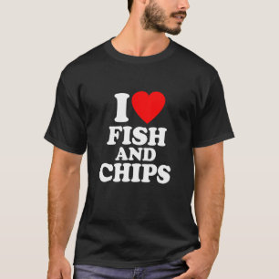 Camiseta Peixes E Chips Adoram Coração