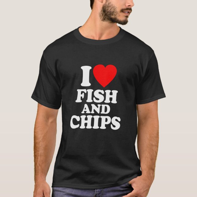 Camiseta Peixes E Chips Adoram Coração (Frente)