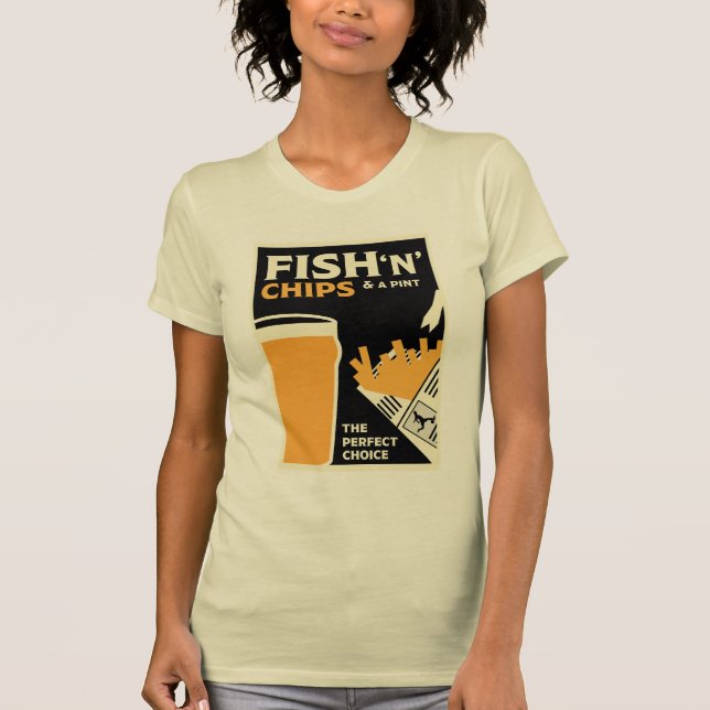 Camiseta Peixes E Chips Clássicos Ingleses (Frente)