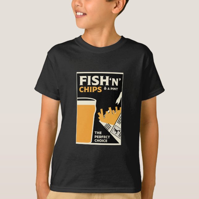 Camiseta Peixes E Chips Clássicos Ingleses (Frente)