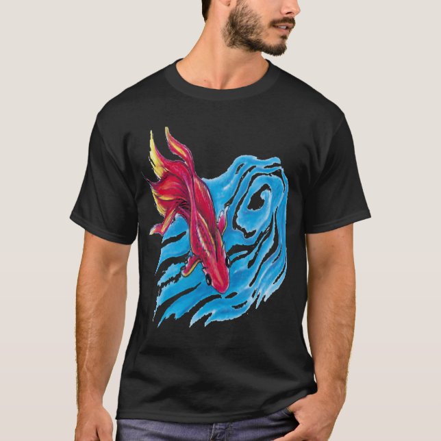 Camiseta Peixes em água do mar. (Frente)