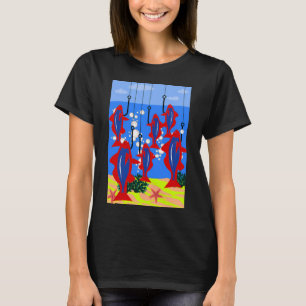 Camiseta Peixes em anzóis em águas do mar