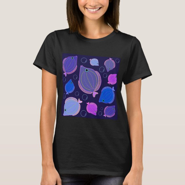 Camiseta Peixes em preto (Frente)