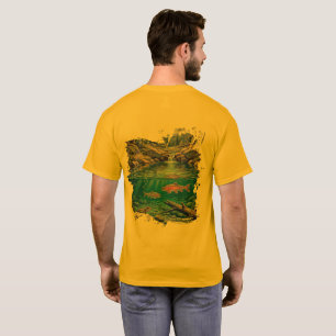 Camiseta Peixes em um riacho da floresta Natur
