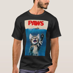 Camiseta Peixes Engraçados Gato Paródia Gato Presente Tubar
