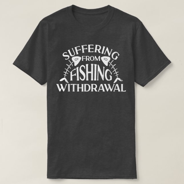 Camiseta Peixes Engraçados Que Sofrem De Pescar No Exterior (Frente do Design)