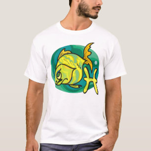 Camiseta peixes estilo 1970 Pintura de peixes