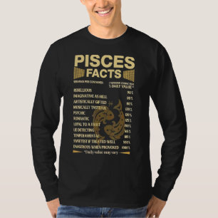 Camiseta Peixes Fatos Zodíaco Sinaliza Aniversário