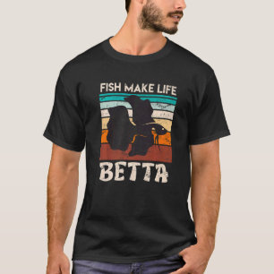 Camiseta Peixes Fazem Minha Vida Aquário de Peixe-Beta