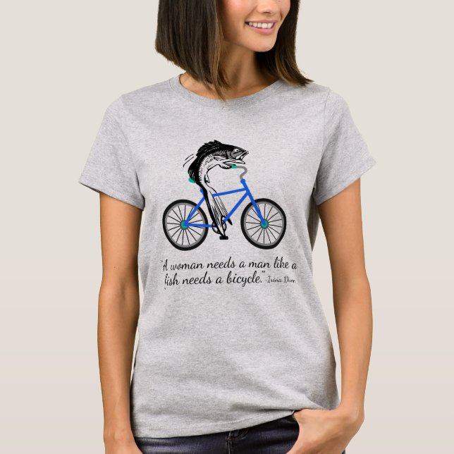 Camiseta Peixes feministas que montam uma bicicleta (com (Frente)