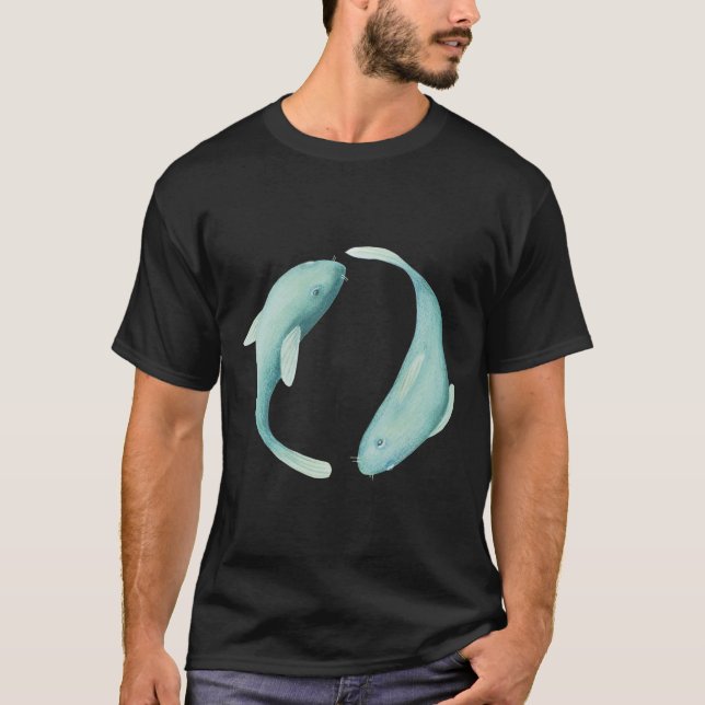 Camiseta Peixes gêmeos do peixe koi sinal zodiológico astro (Frente)