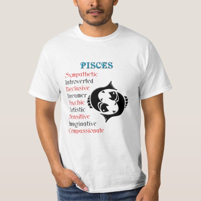 Camiseta Peixes Horoscópio Sinal Zodiodíaco (Frente)