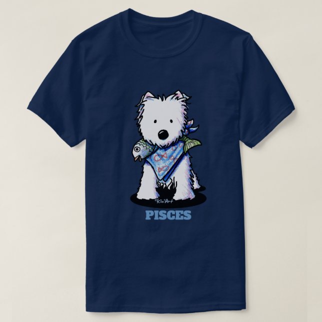Camiseta Peixes KiniArt Westie (Frente do Design)