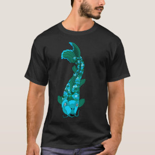 Camiseta Peixes Koi Azuis e Verdes