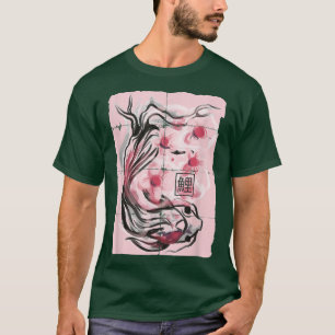 Camiseta Peixes Koi Carp Japonês Salto Cereja