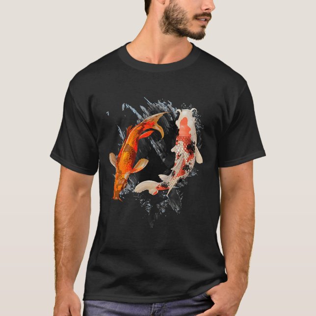 Camiseta Peixes Koi I Koi Carp Pond Japão Tatuagem (Frente)