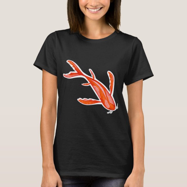 Camiseta Peixes Koi Laranja e Rosa (Frente)