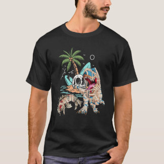 Camiseta Peixes Koi Montando Dinossauros Halloween
