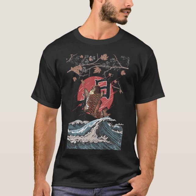 Camiseta Peixes koi voando (Frente)