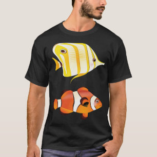 Camiseta Peixes laranja coloridos e peixes dourados