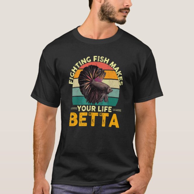 Camiseta Peixes Lutadores Fazem Sua Vida Mais Betta (Frente)