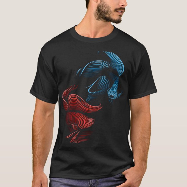 Camiseta Peixes lutam beta tribal (Frente)