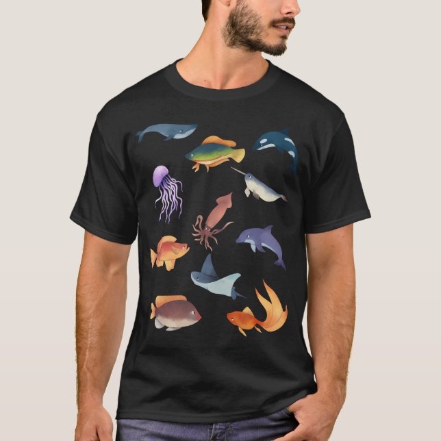 Camiseta Peixes Marinhos (Frente)
