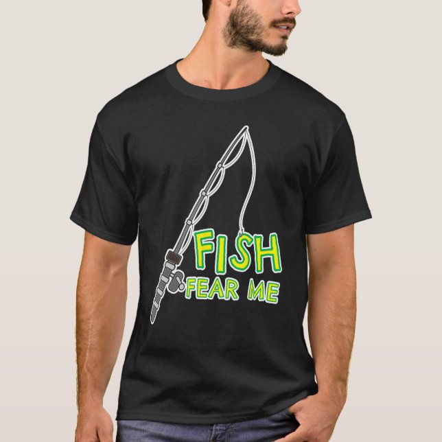 Camiseta Peixes Me Temem Mens Engraçados Pesca Padre Pescad (Frente)