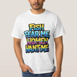 Camiseta Peixes Me Temem Mulheres Me Querem Presente Divert