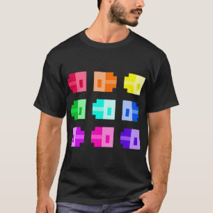 Camiseta Peixes Minúsculos em Pixel, Arco-íris