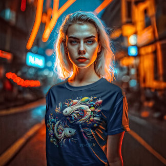 Camiseta Peixes místicos Símbolo Zodiac