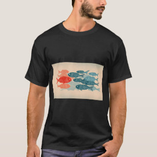 Camiseta Peixes nadando em um grupo juntos