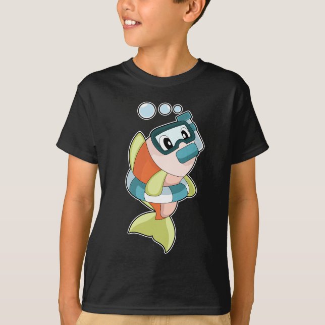 Camiseta Peixes Nadando Snorkel (Frente)