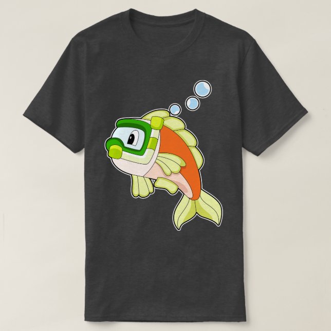 Camiseta Peixes Nadando Snorkel (Frente do Design)