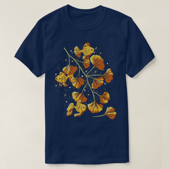 Camiseta Peixes Ouros de Ginkgo por Tobe Fonseca (Frente do Design)
