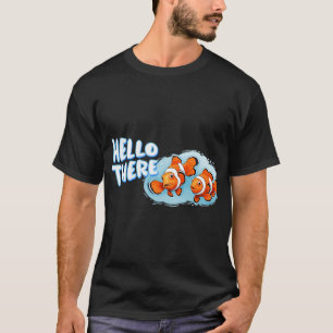 Camiseta Peixes-palhaços com saudações OLÁ POR AQUI (pequen