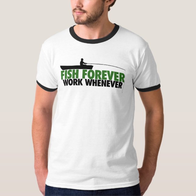 Camiseta Peixes Para Sempre Trabalham Sempre (Frente)