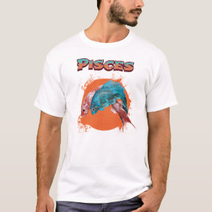 Camiseta Peixes Peixes Zodíaco Horóscopo Signo de Água Astr