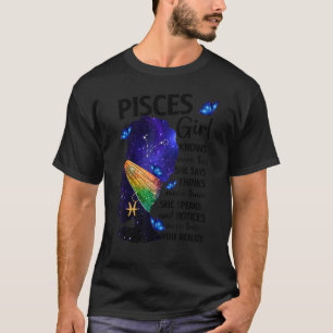 Camiseta Peixes Rainha Afro Melanin Garota Aniversário Para
