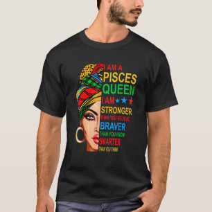 Camiseta Peixes Rainha Eu Sou Mais Forte Aniversário