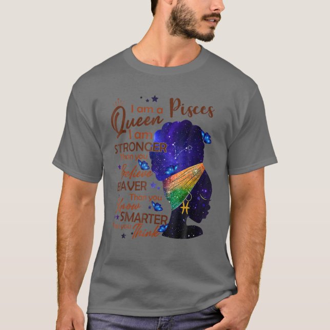 Camiseta Peixes Rainha Eu Sou Mais Forte Aniversário Para N (Frente)