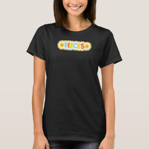 Camiseta Peixes Retro Vintage Lettering Astrologia Zodiac