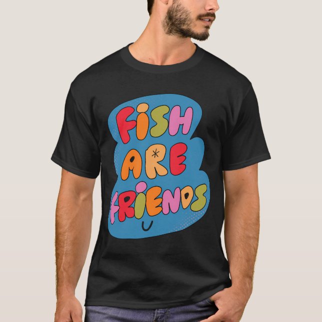 Camiseta Peixes São Amigos (Azul) (Frente)